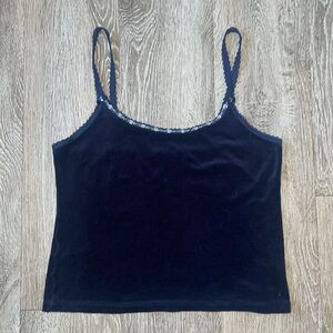RARE 90's Victoria's Secret Country Collection Navy Velour Cami vintage medium